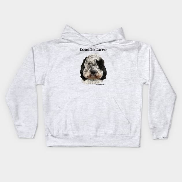 Doodle Dog Love Kids Hoodie by WoofnDoodle 